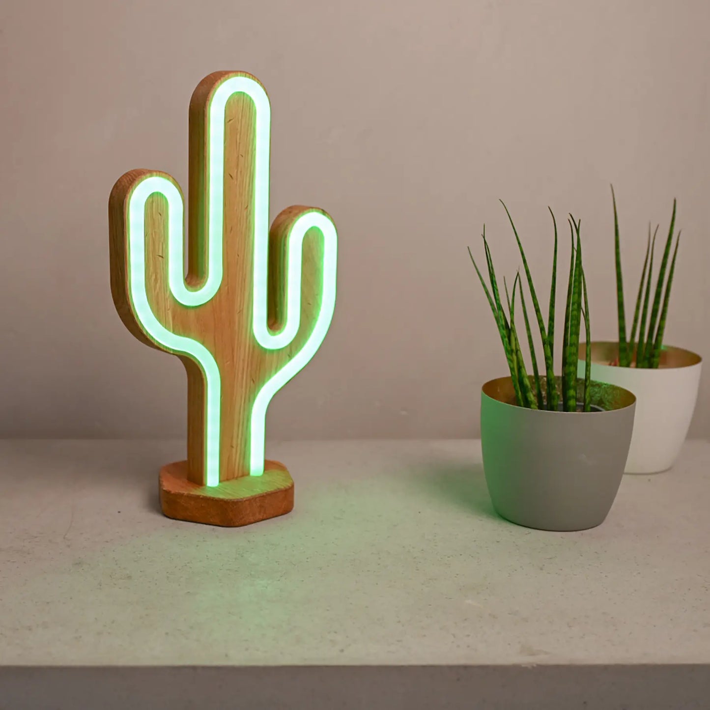 Lignulux DUAL-COLOR Kurt il Cactus - Lampada LED in rovere