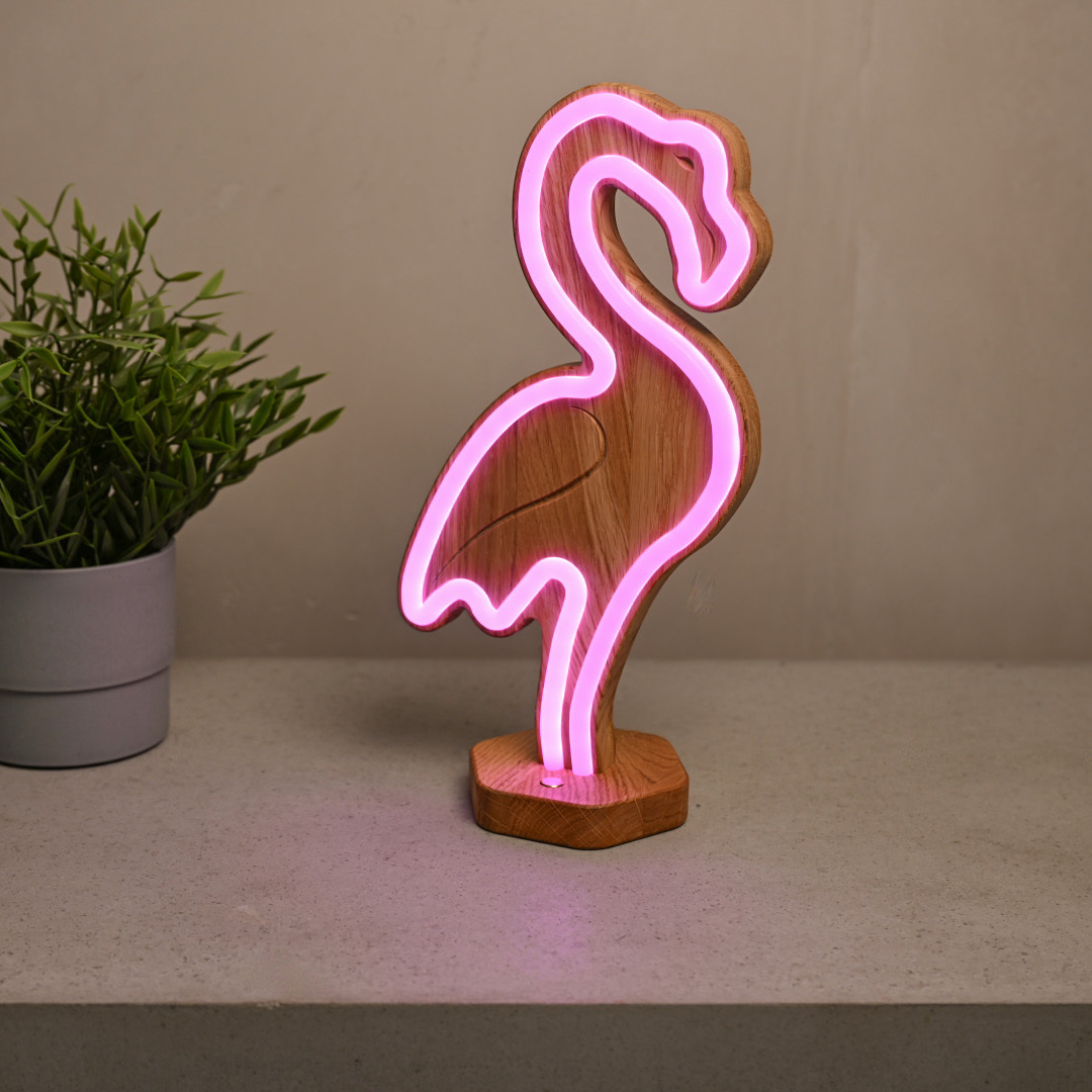 Lignulux DUAL-COLOR Frank der Flamingo - LED Neonlampe von der Factory
