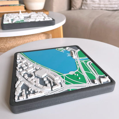 Munster en 3D: Aasee - Maqueta urbana en impresion 3D