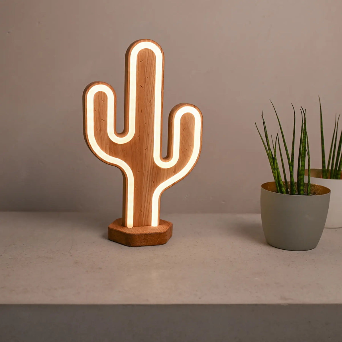 Lignulux DUAL-COLOR Kurt der Kaktus – LED Neonlampe