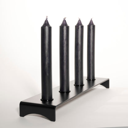 Stahl Kerzenständer Schwarz pulverbeschichtet für vier Kerzen - modernen Adventskranz