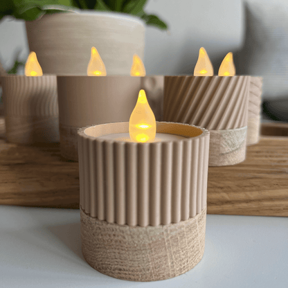 Columina "Riffled"  – Design LED-Teelichthalter von der Factory