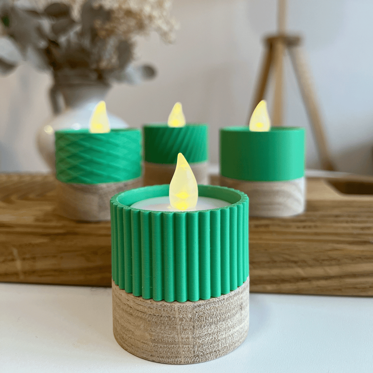 Columina "Riffled"  – Design LED-Teelichthalter von der Factory