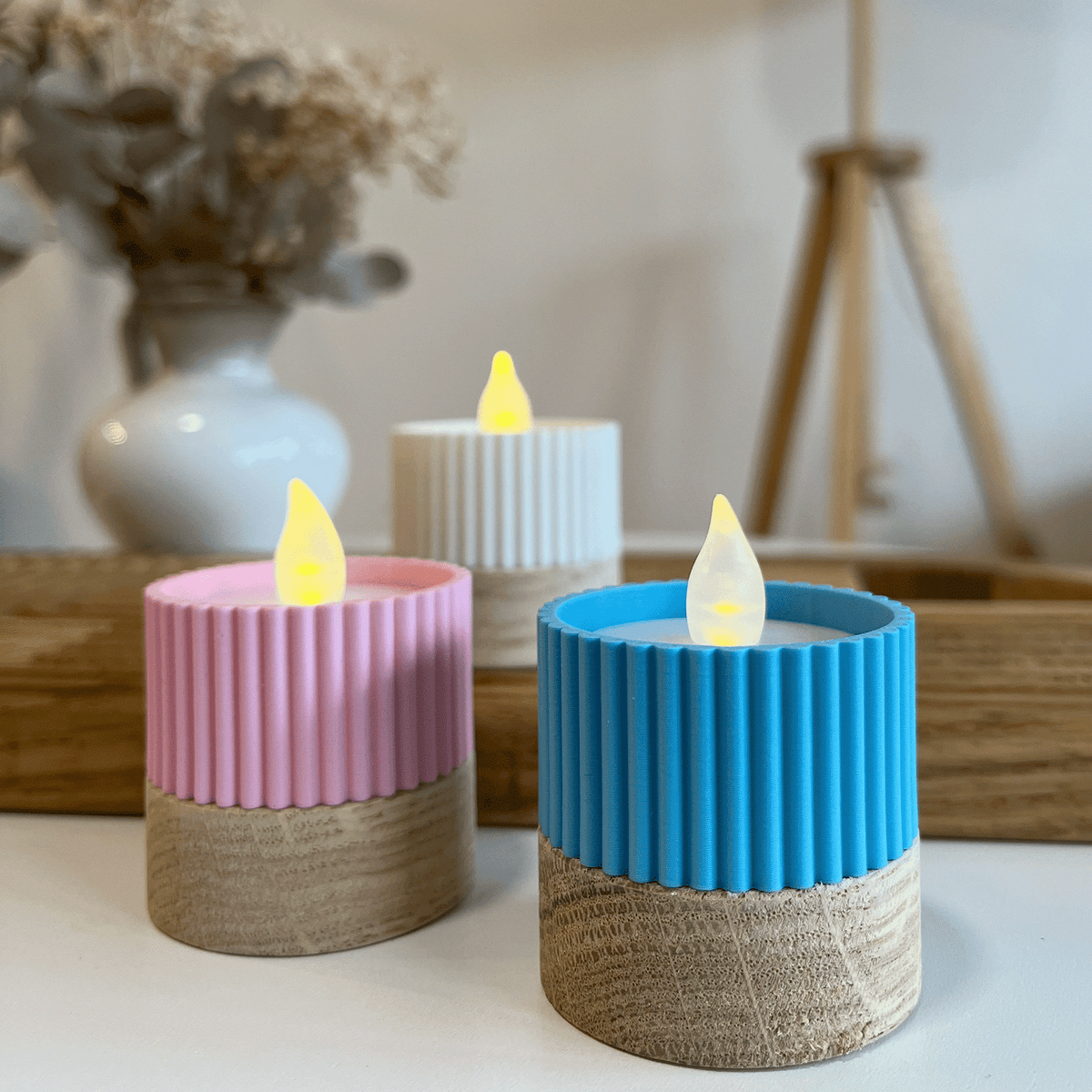 Columina "Riffled"  – Design LED-Teelichthalter von der Factory