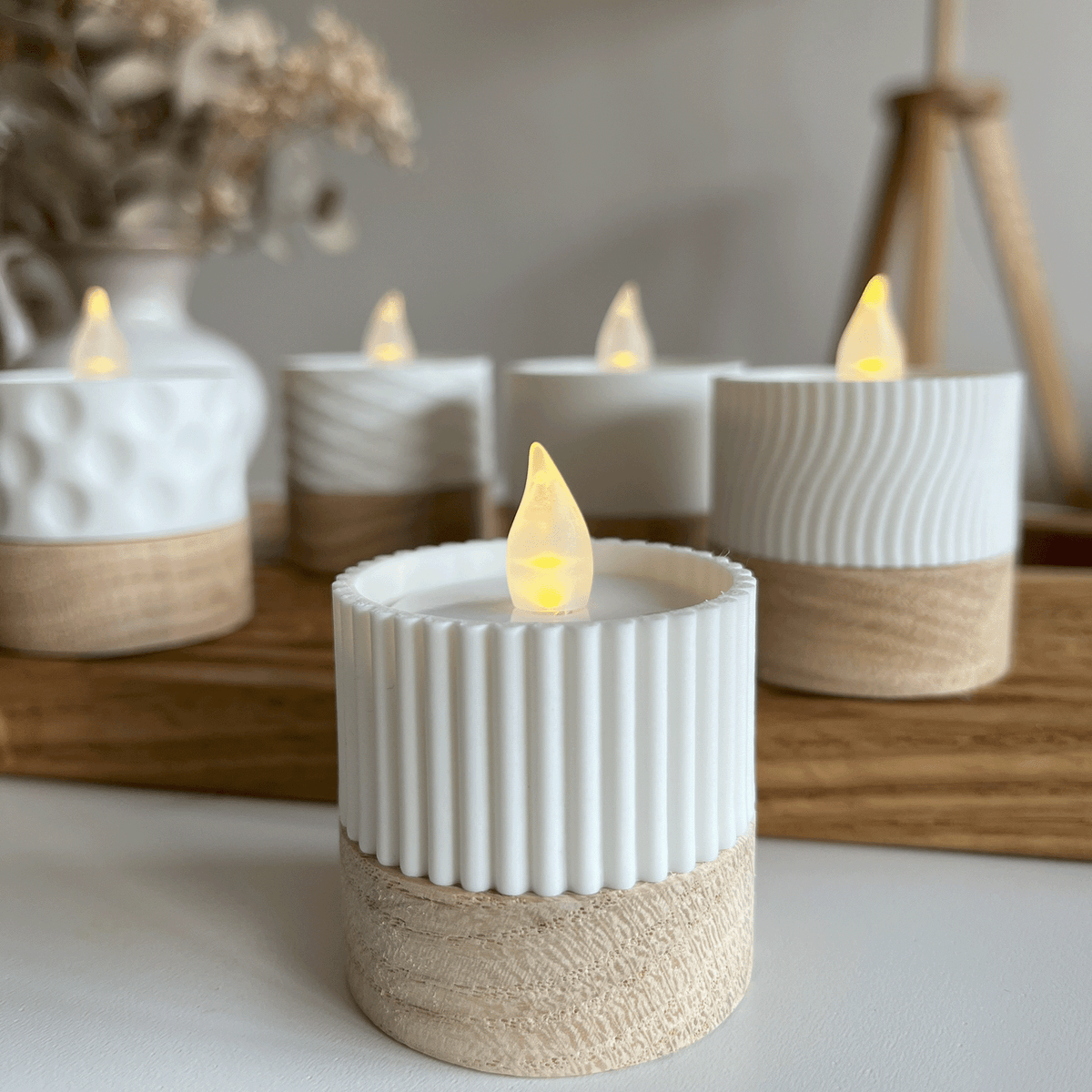 Columina "Riffled"  – Design LED-Teelichthalter von der Factory