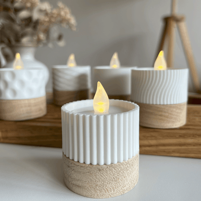 Columina "Riffled"  – Design LED-Teelichthalter von der Factory